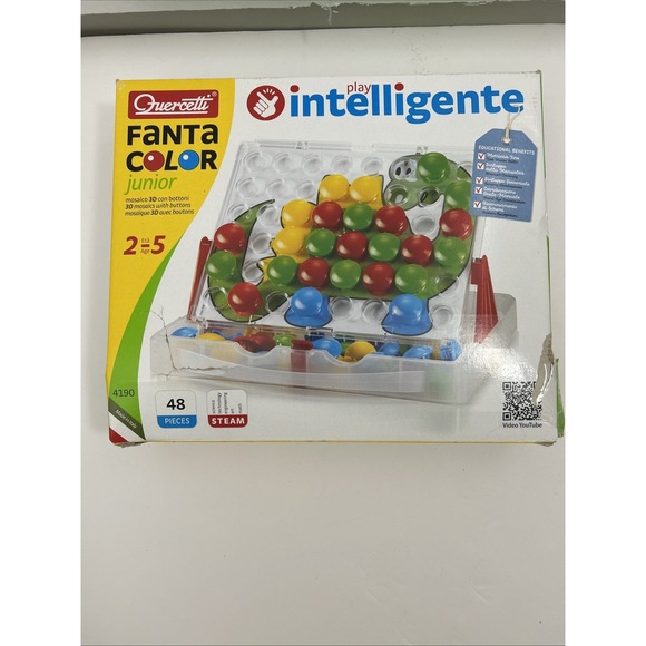 Quercetti Play Intelligente Fantacolor Junior Pegboard Toy Kid Ages 2-5 SKU 1919 - Picture 1 of 11